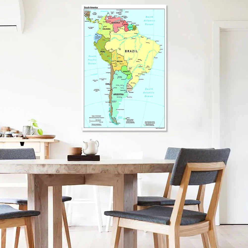Metalen wereldkaart als wanddecoratie – Industrieel design
