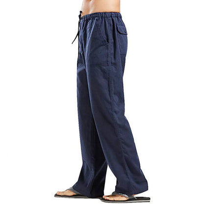 Linnenmix broek heren met subtiele textuur – Luxe touch