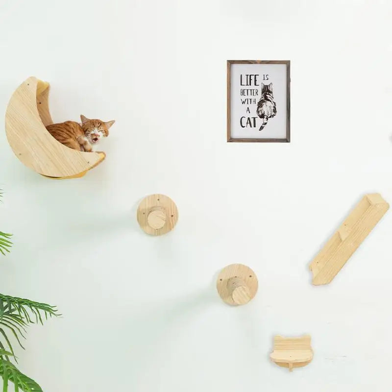 Luxe houten kattenpaal met pluche – Warmte en stijl