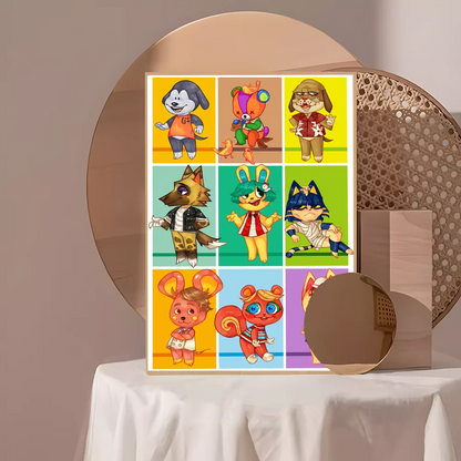 Wandposter met bloemen in vaas