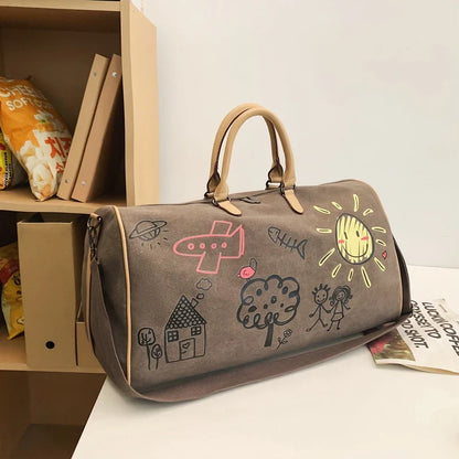 Modebewuste draagtas met grafische print