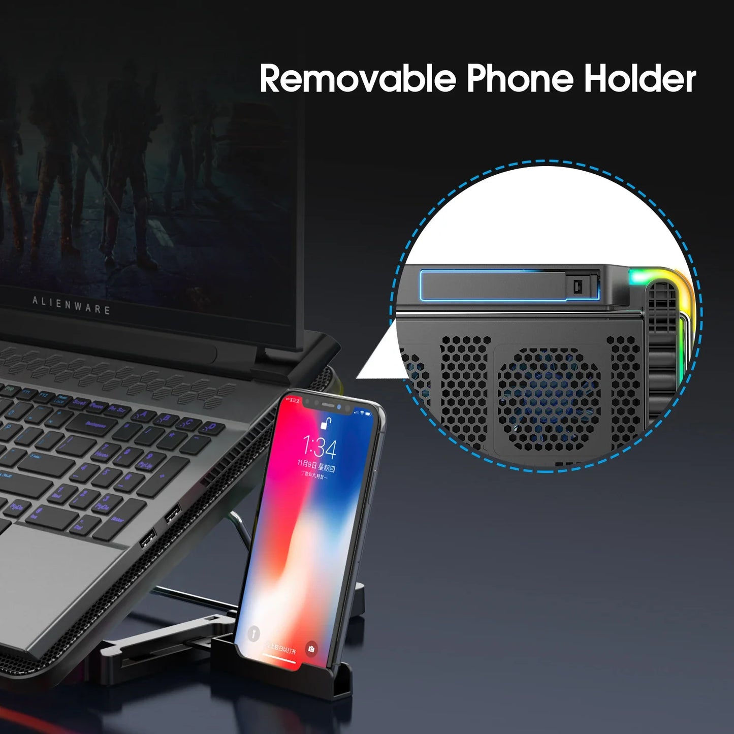 Compacte laptop standaard voor op reis
