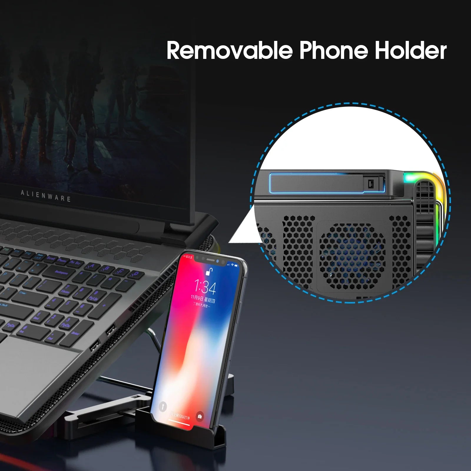 Compacte laptop standaard voor op reis