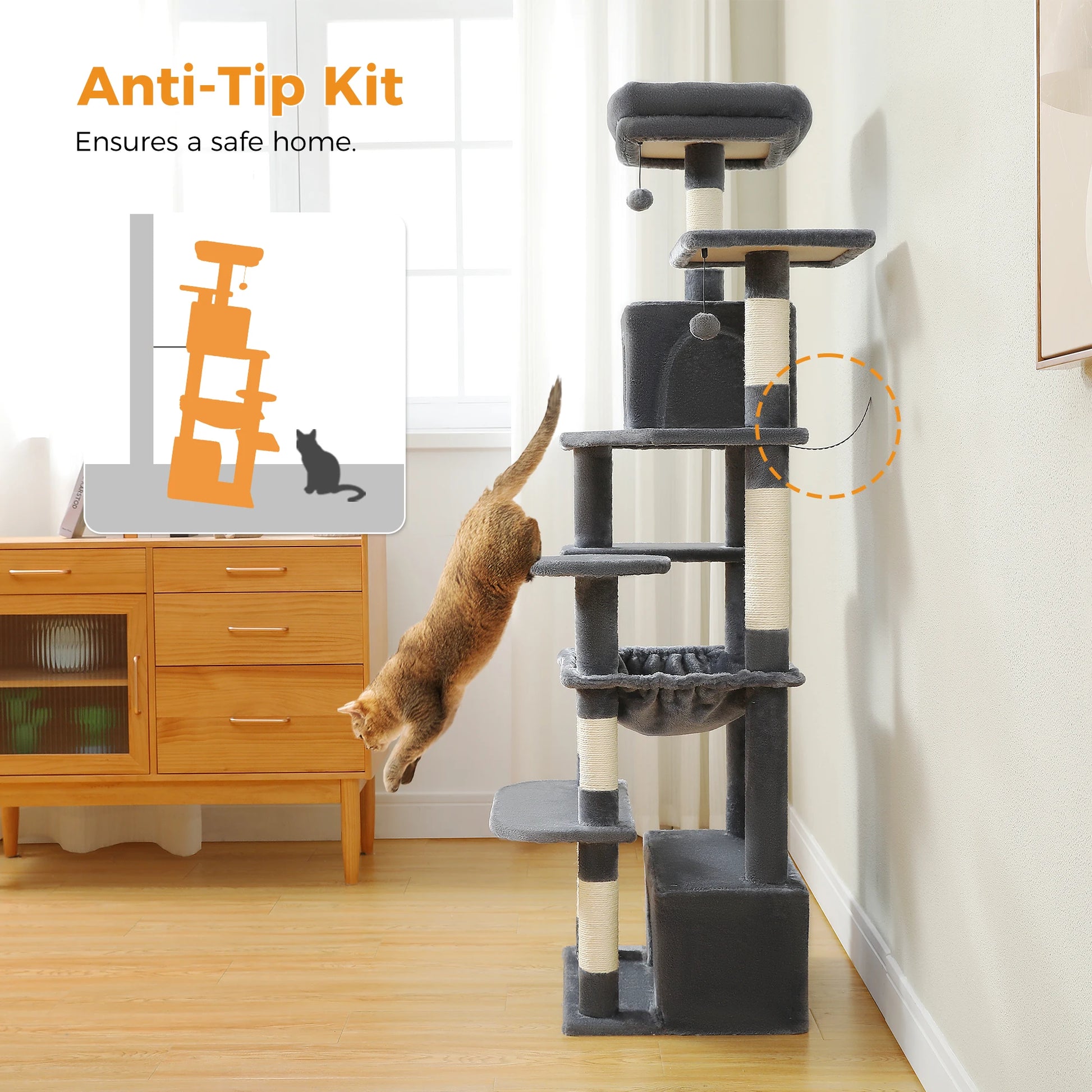 Kattenpaal design wandmodel – Ruimtebesparend en chic