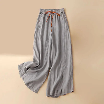 Zara linnen broek met hoge tailleband – Modern silhouet