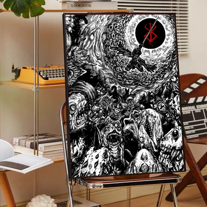 Wandposter met bloemen in vaas