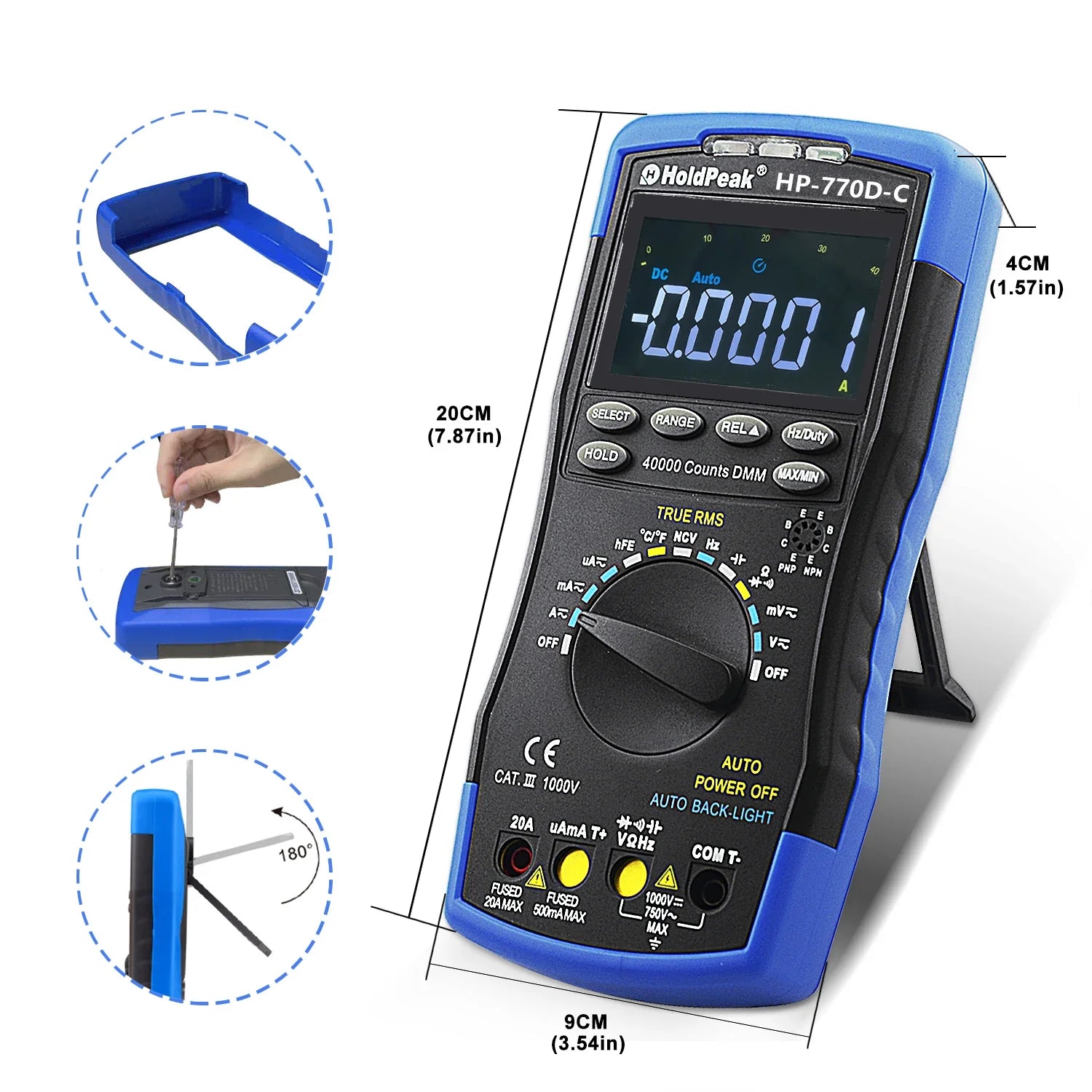 Multimeter voor meten van spanning, stroom en weerstand