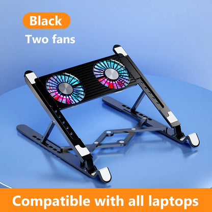 Laptop standaard met ruimte voor accessoires