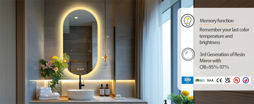 Verlichte spiegel met anti-condens functie – Helder zicht na douche