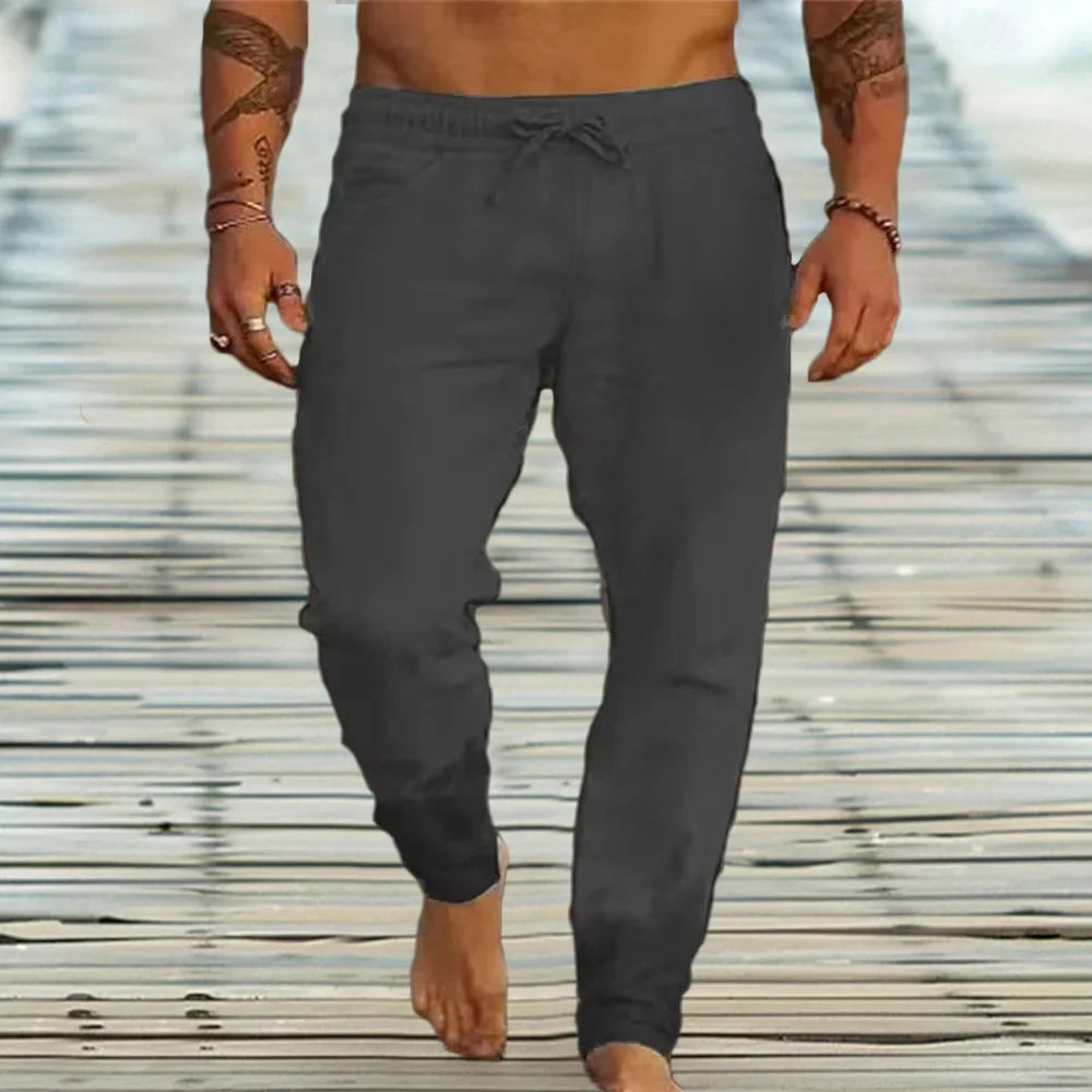 Zomerse linnen broek man met korte lengte – Licht en trendy