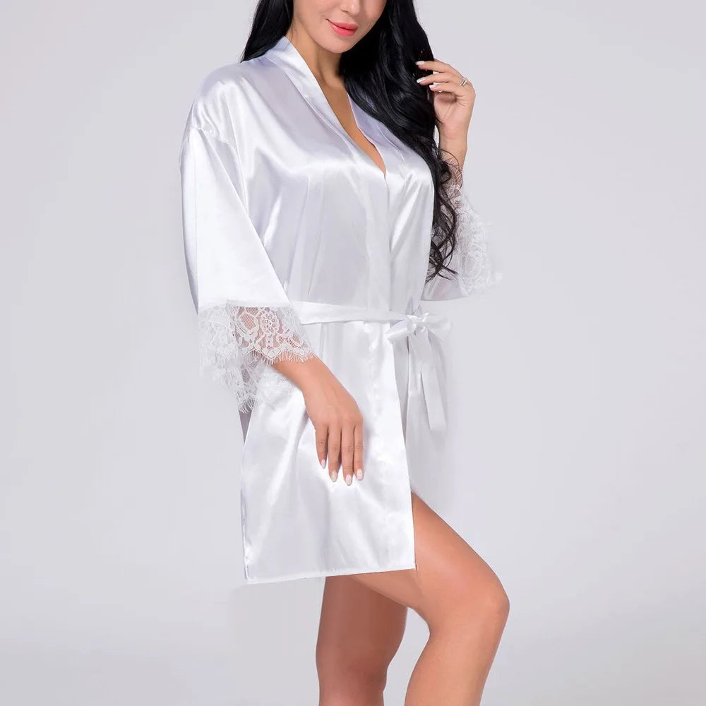 Ochtendjas dames zwart - Elegante zijde voor een ontspannen ochtend