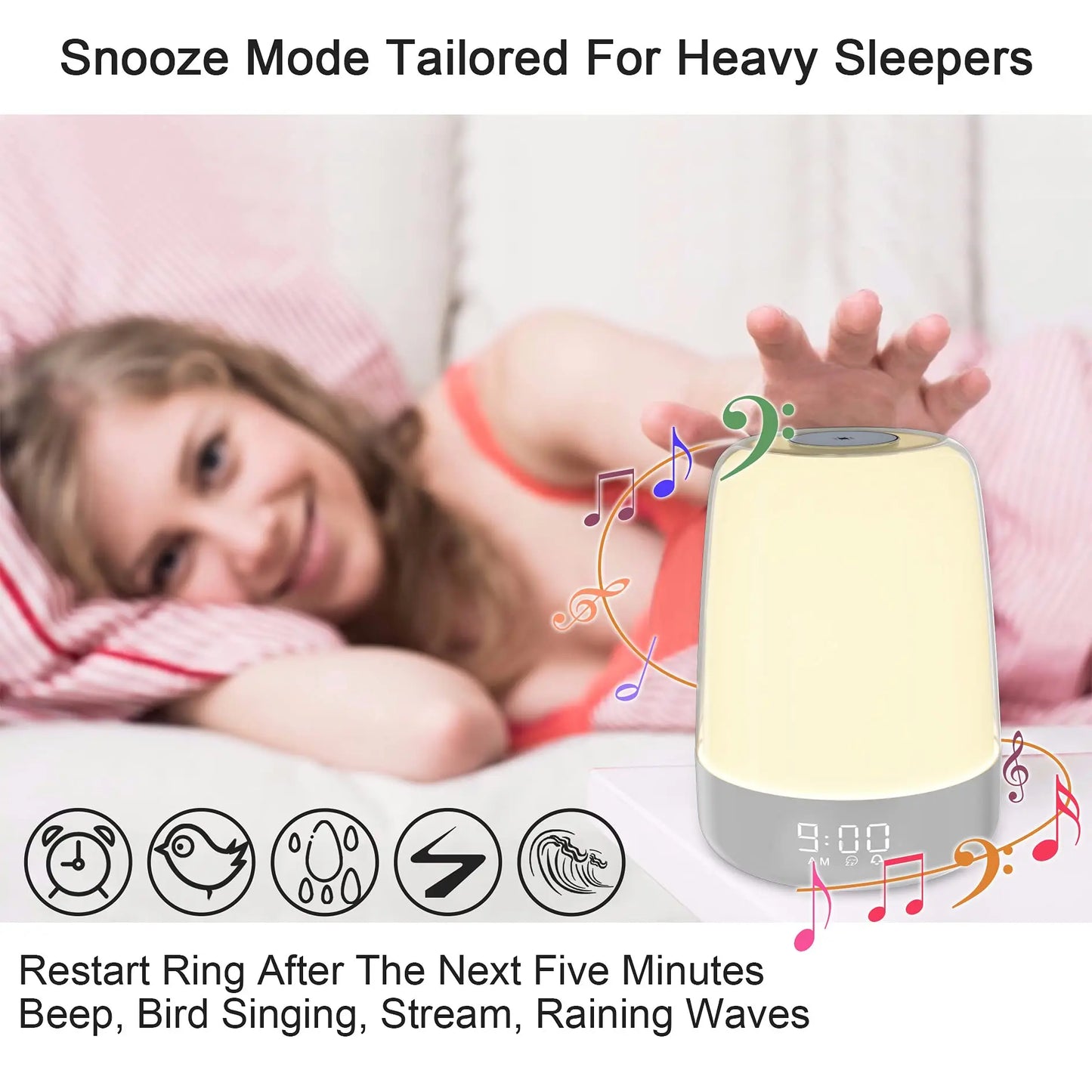 Wake up light met natuurlijke geluiden – Vogels of oceaan
