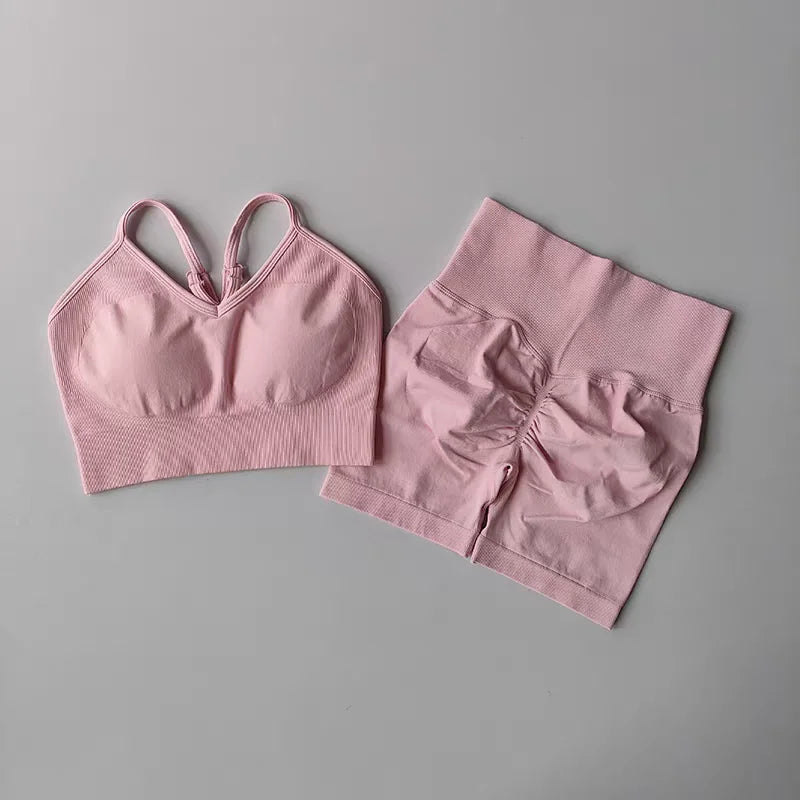 Yoga outfit met sport-bh en ademende stof