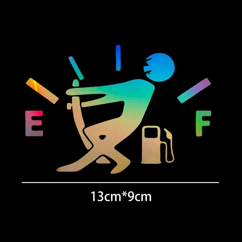 Auto stickers - Kleurrijke brandstofmeter ontwerp voor persoonlijkheid op je achterruit