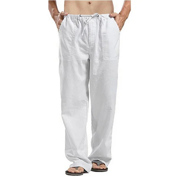 Zomerse linnen broek mannen met lichte wassing – Casual uitstraling