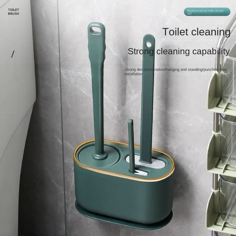 Toiletborstel in messing houder – Klassiek en luxe