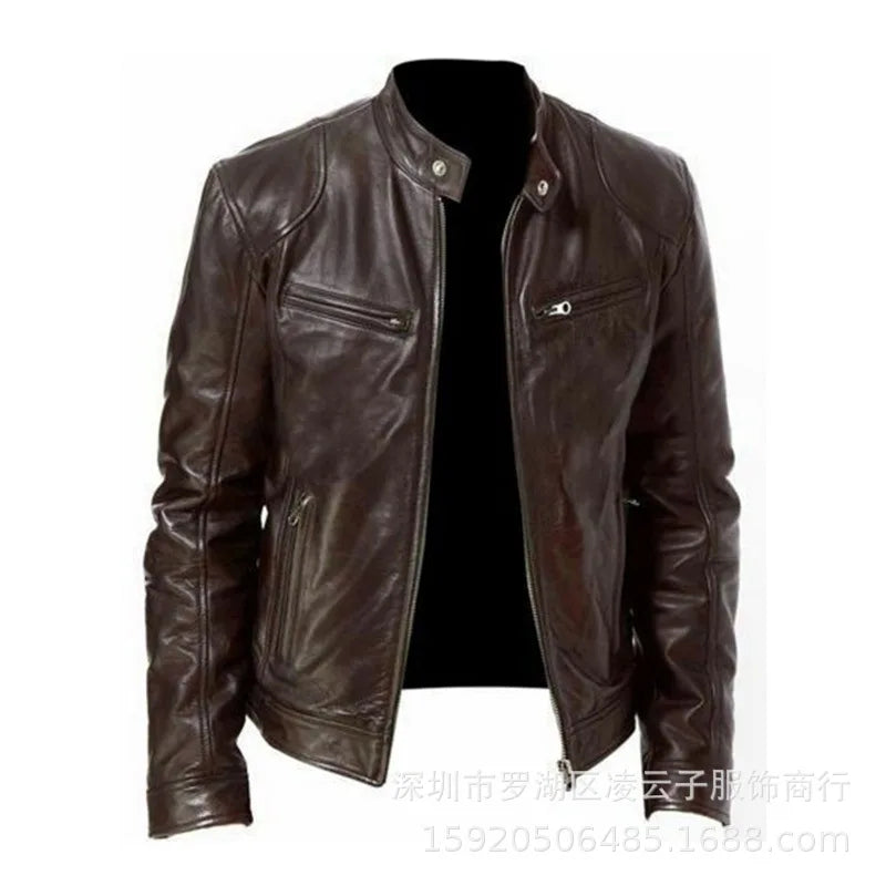 Leren jas heren met ribboorden – Casual afwerking