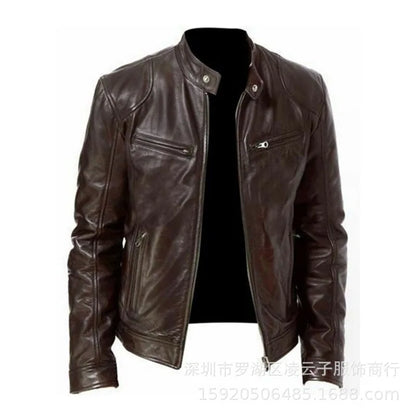 Leren jas heren met ribboorden – Casual afwerking