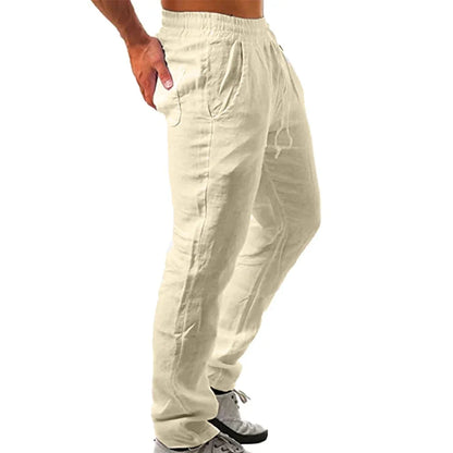 Linnenmix broek man met chino-pasvorm – Netjes en luchtig