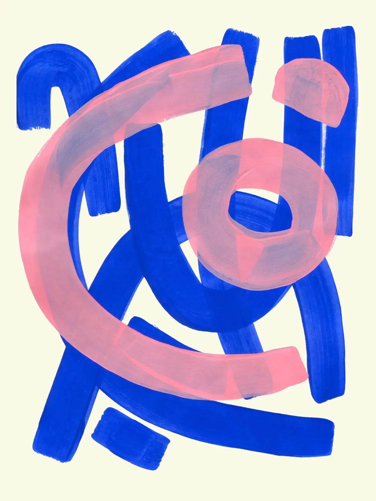 Poster met zachte penseellijnen