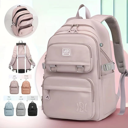 Trendy schooltas met laptopvak en fleshouder – Volledig voorbereid