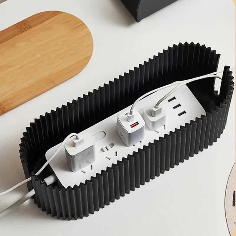 Kabel organizer in stoffen doos – Warm en huiselijk