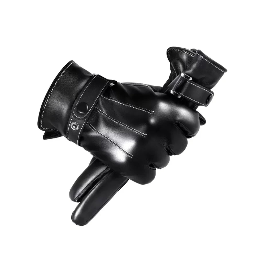 Motor handschoenen voor heren van leer