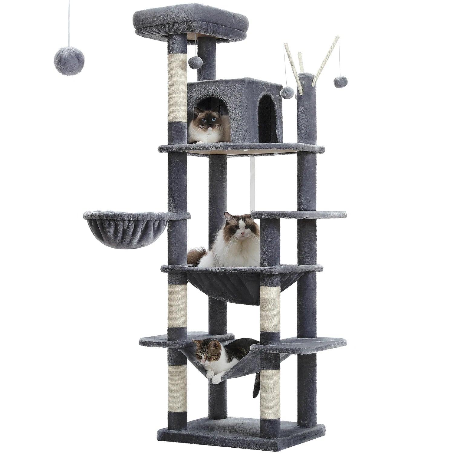 Design krabpaal met speelelementen – Voor slimme katten