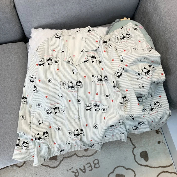 Dames pyjama winter met hoge kraag