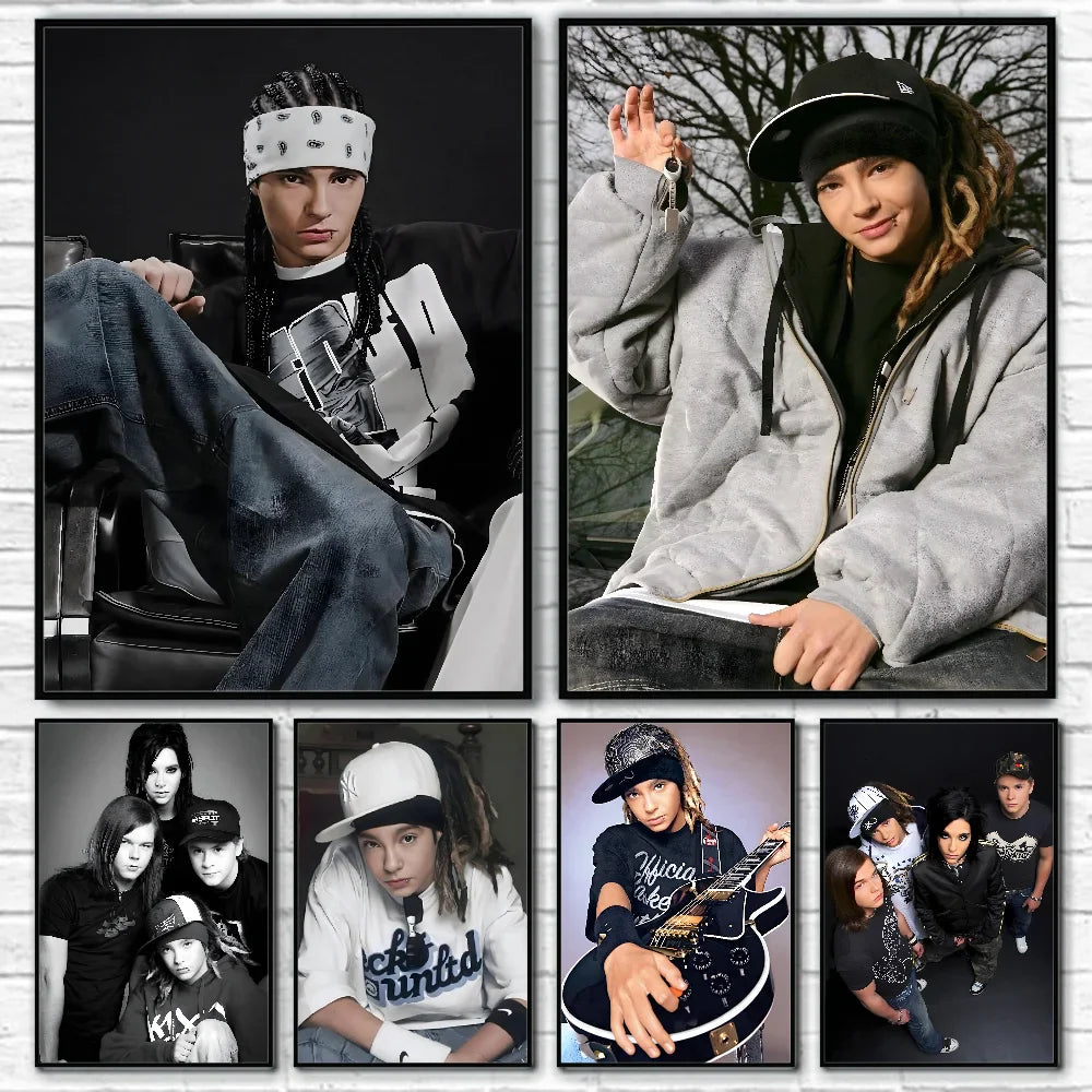 Abstracte poster met penseelstreken