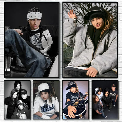 Abstracte poster met penseelstreken