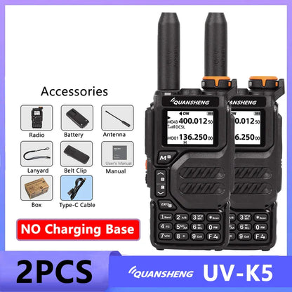 Walkie talkie met dubbele voedingsoptie