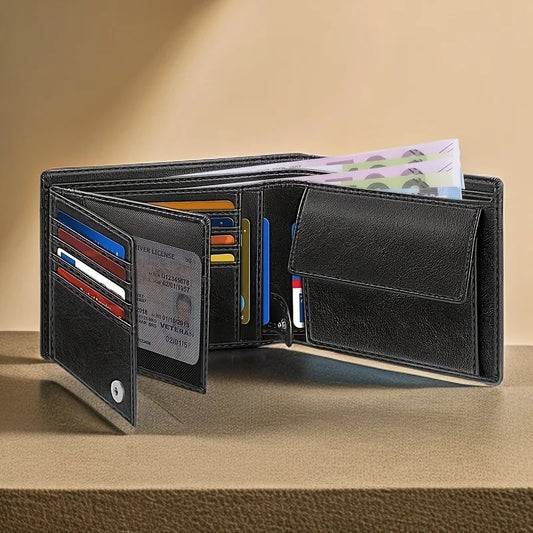 Portemonnee heren met RFID en drukknoop – Veilig en slim