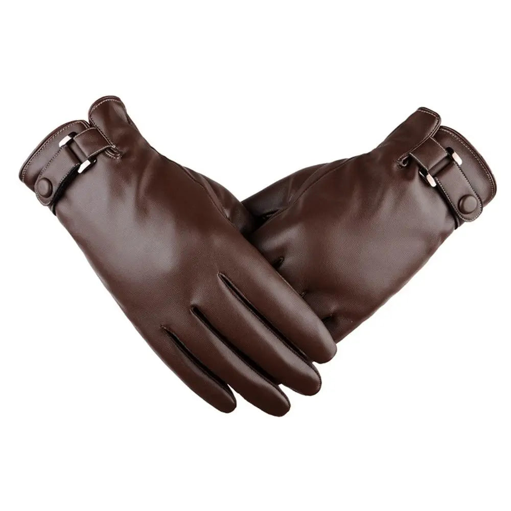 Thermische lederen heren handschoenen