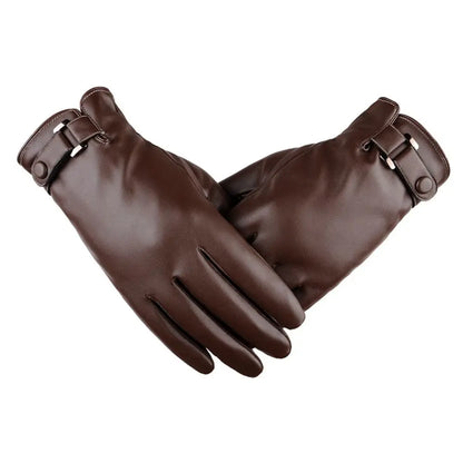 Thermische lederen heren handschoenen