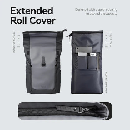 Handbagage rugzak met ruime inhoud en compact formaat