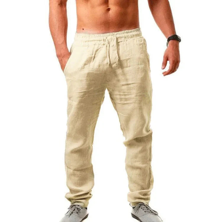 Linnen broek heren met elastische taille – Comfortabel en praktisch