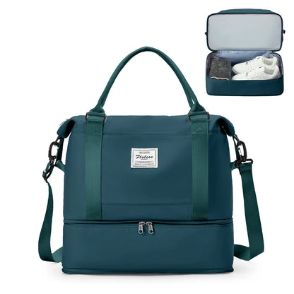 Trendy draagtas met rits en vakjes