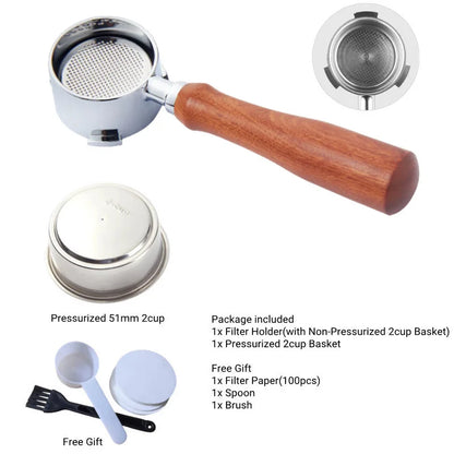 Accessoires voor espresso maken met handmachine