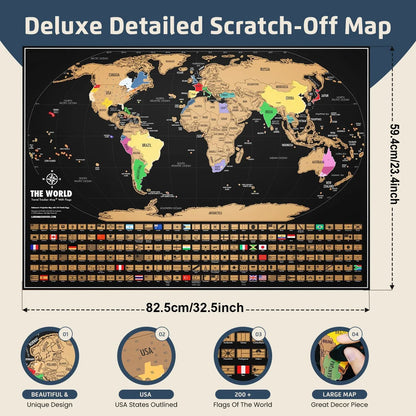Wereldkaart als fotoprint – Realistische wereldweergave