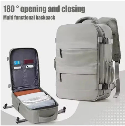 Rugzak als handbagage met compressieriemen