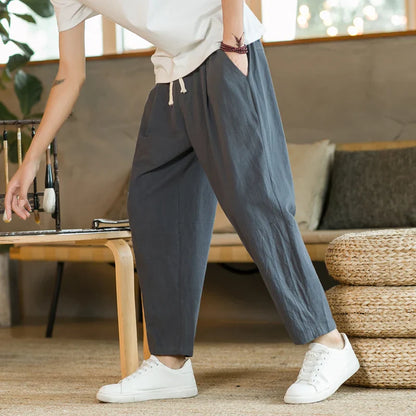 Linnen broek man in natuurlijke kleur – Voor een rustige look