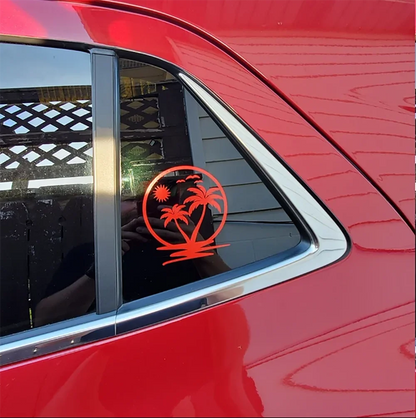 Auto stickers - Tropische paradijs achterruit voor een zomergevoel