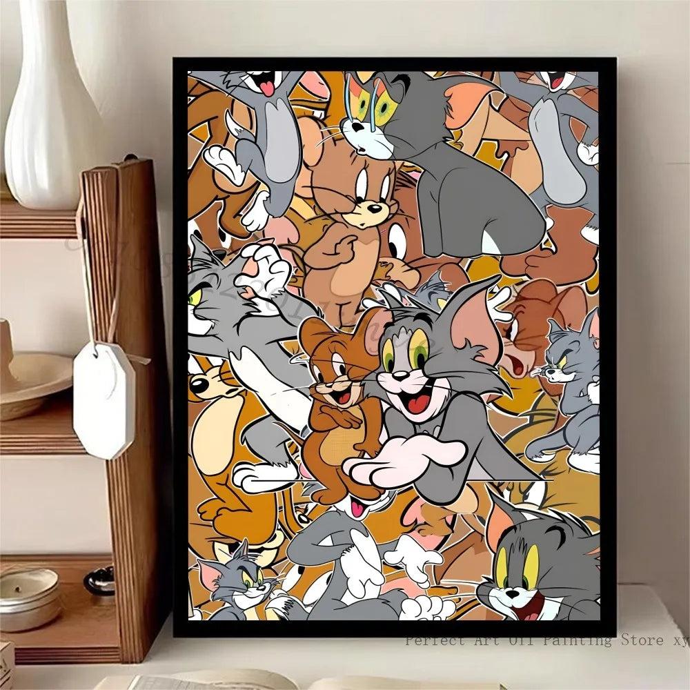 Wandposter met bloemen in vaas