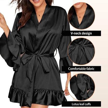 Ochtendjas voor dames - Zachte katoenen elegantie voor een ontspannen ochtend