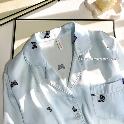 Dames pyjama katoen met romantisch design