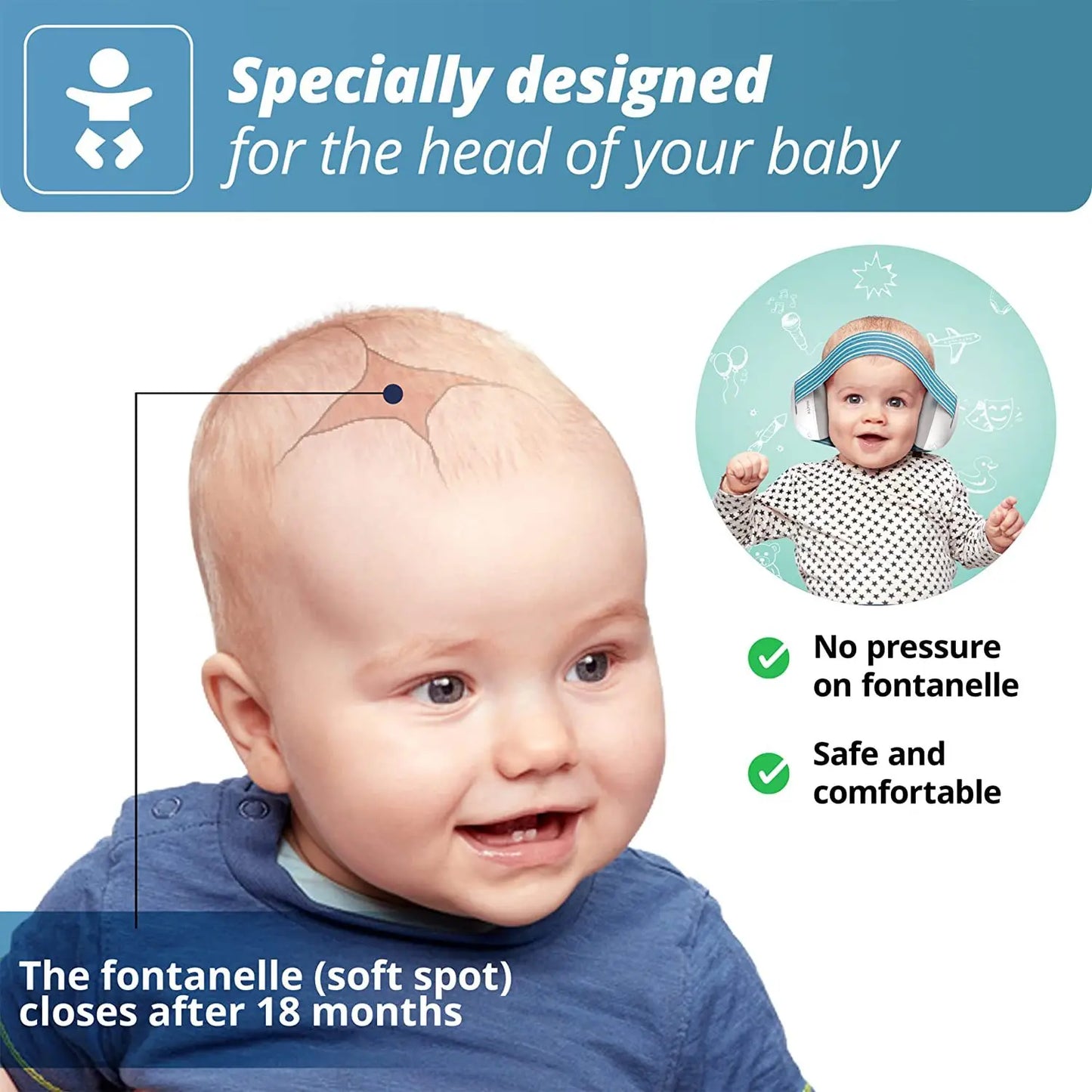 Baby oorkappen met geluidsfilter – Kalme omgeving creëren