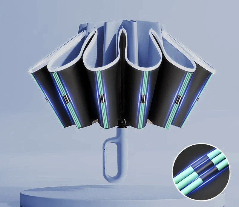 Stormproof paraplu met versterkte baleinen