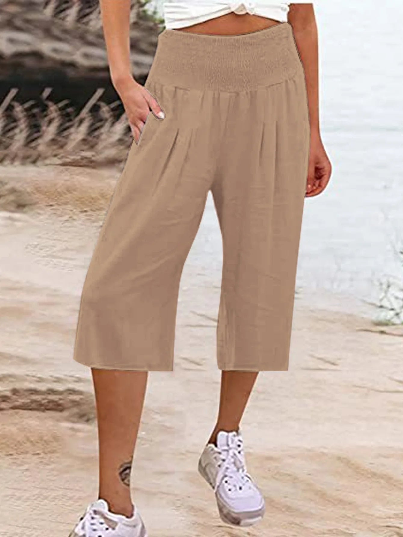 H&M linnen broek met steekzakken – Praktisch en stijlvol