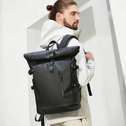 Rugzak als handbagage met compressieriemen